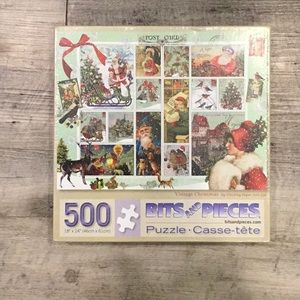 New, Bits and Pieces 18”x24” Puzzle, Vintage Christmas Post Card NIB unopened
